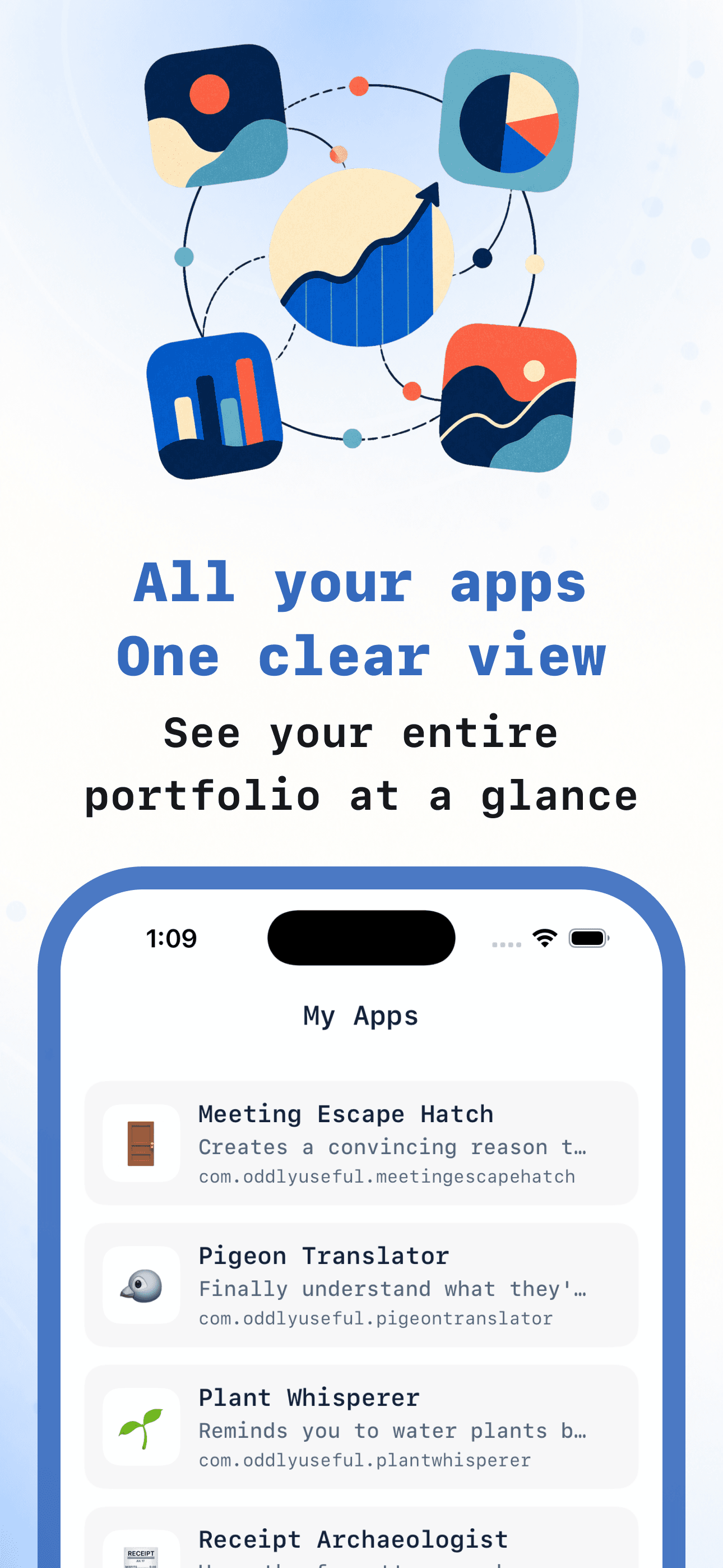 Flux app portfolio overview on iPhone